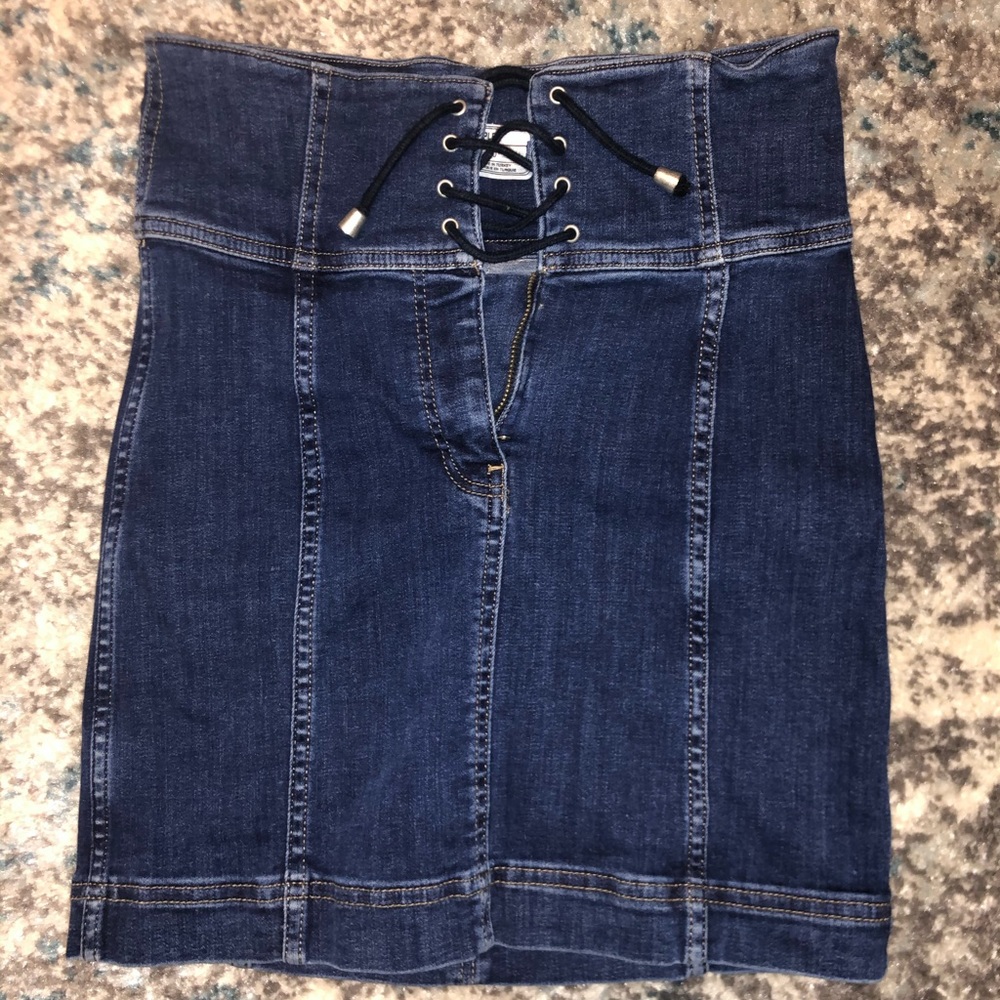 Free People Jean Skirt